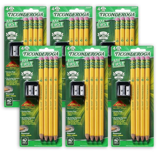 Ticonderoga® My First No.2 Sharpened Pencils, 6 Packs of 4 By Dixon Ticonderoga Company | Michaels®
